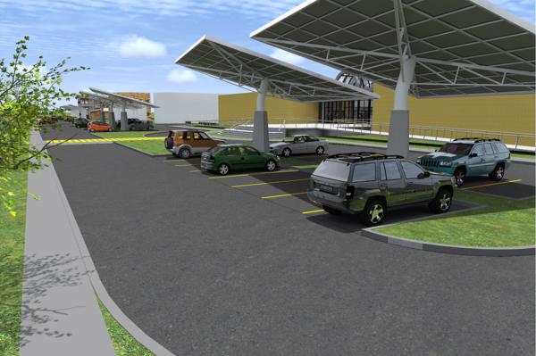 Cidade Universitária, na Ilha do Fundão, um estacionamento que vai gerar energia solar